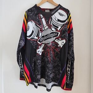 Troy Lee Design Motocross Long Sleeve Shirt Mens Extra Large All Over Print Y2K